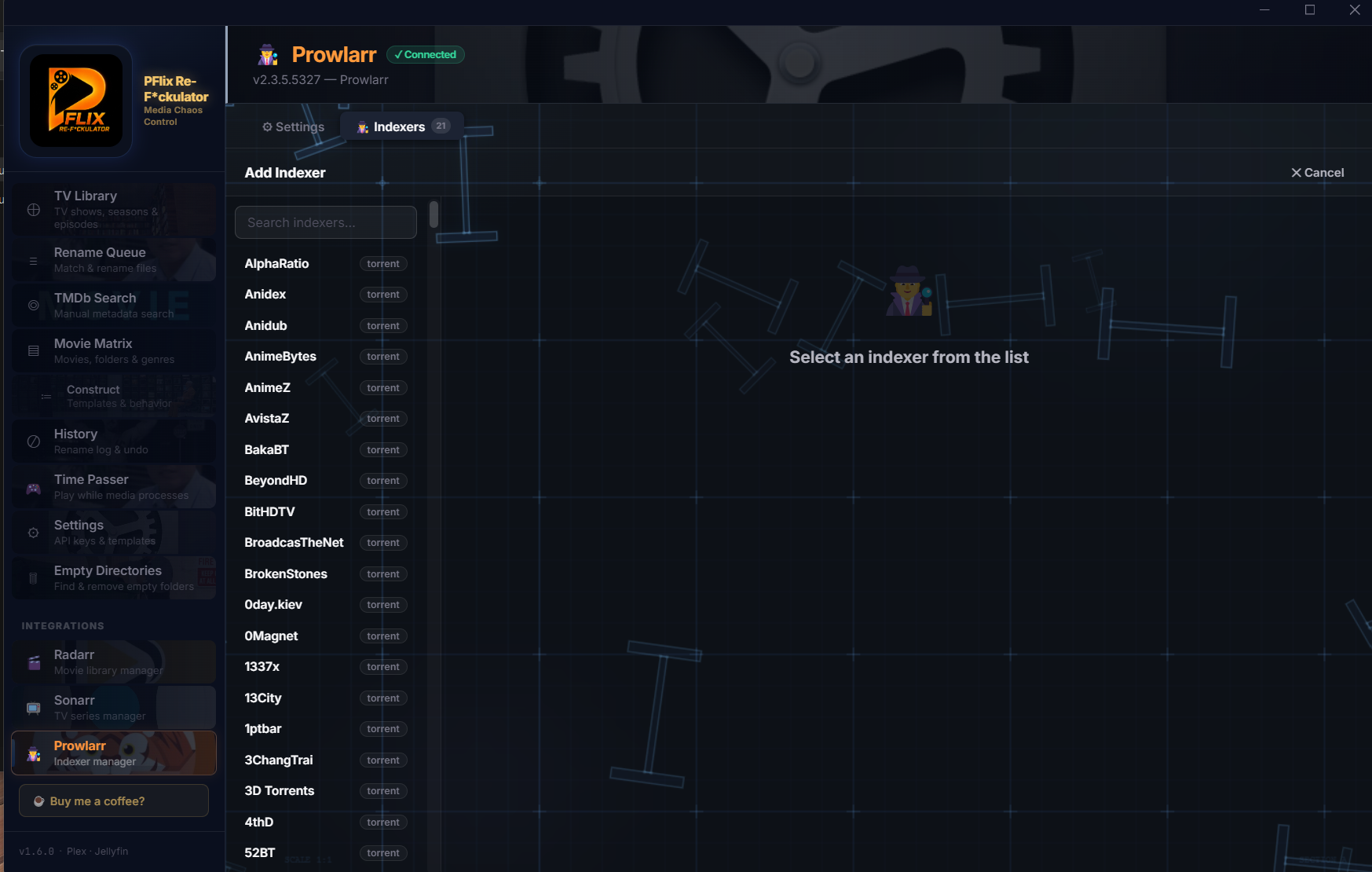 Prowlarr — indexer management panel