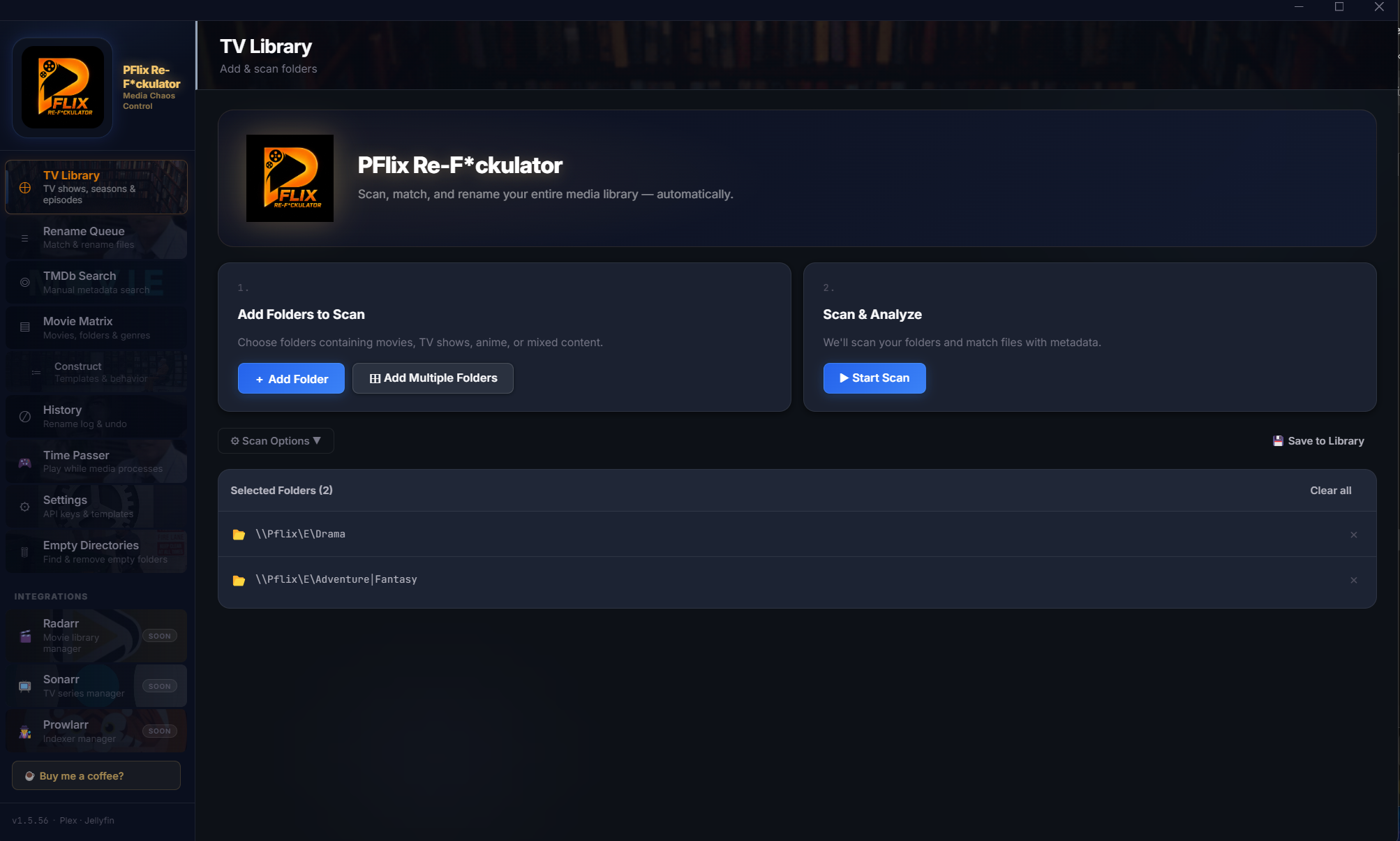 TV Library — scan and rename TV shows